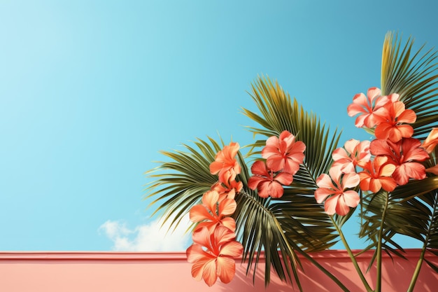 Zoom background tropical paradise vibrant colors high quality photo