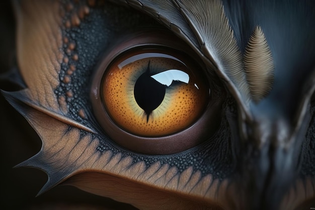 A zoom close up a bat eye