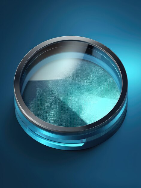 Premium AI Image | A zoom icon with translucent glass isometric view