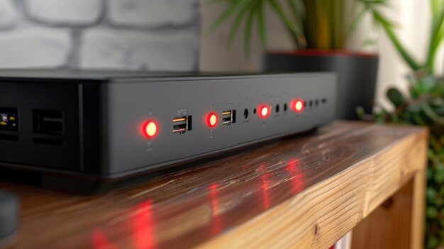 a zoomedin look at the signal strength indicator lights on the range extender showing the different