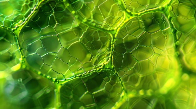 Photo a zoomedin view of the inner membrane of a chloroplast showcasing the embedded proteins that help