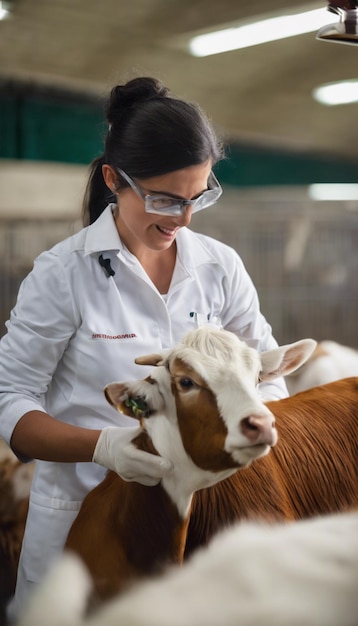 Zootechnicus die dierenwelzijn bevordert en de landbouw bevordert