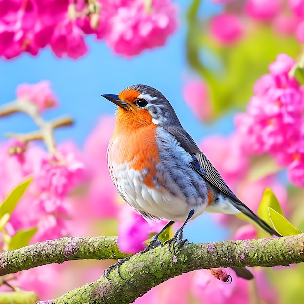 Zosterops japonicus on the Sakura tree in cherry blossom season in Taiwan