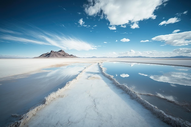 Zout meer Salar de Uyuni met luchtreflecties