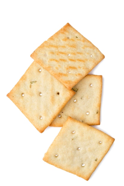 Zoute crackers geïsoleerd