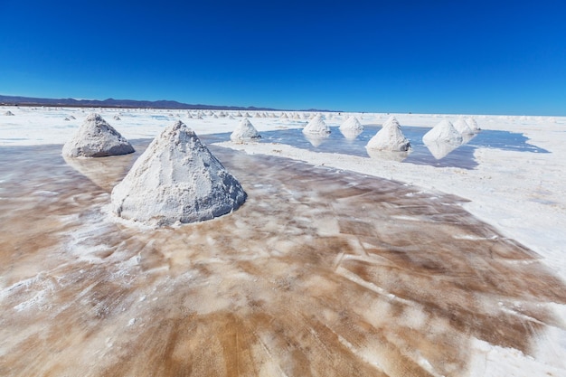 Zoutvlaktes op Boliviaanse Altiplano.