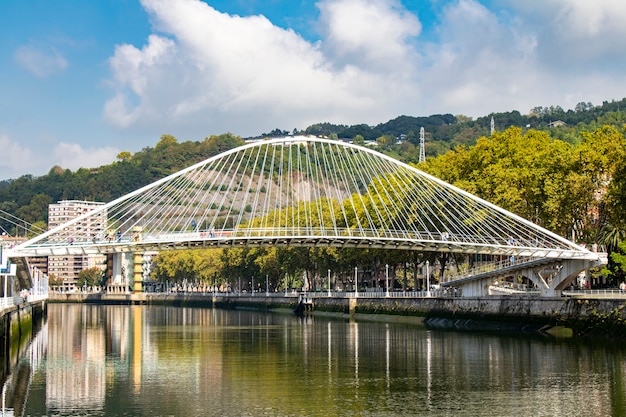 Zubizuri bridge, september of 2019 in Bilbao.