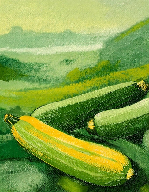 zucchini abstract art painting