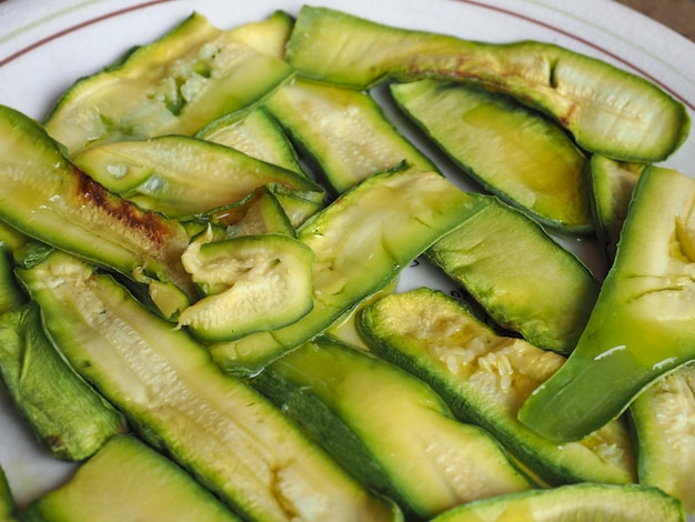 Zucchini aka courgettes vegetables food background