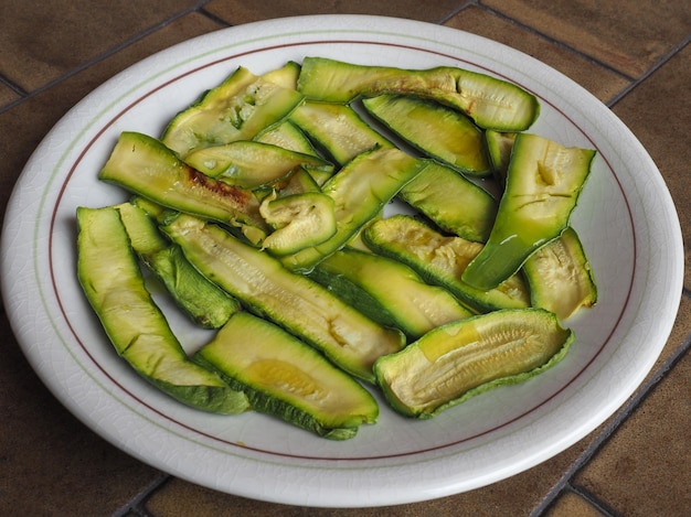 Zucchini aka courgettes vegetables food background