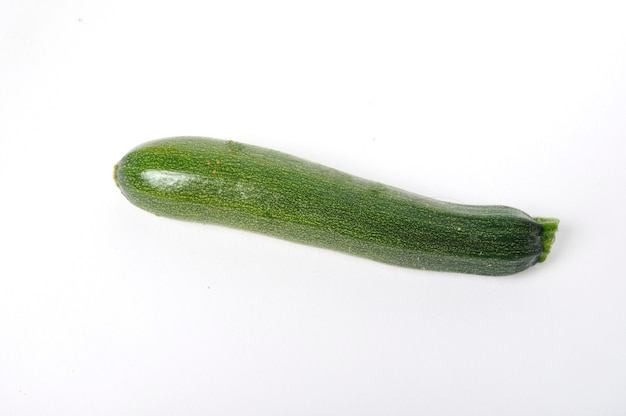 Zucchini in bloom on a white background