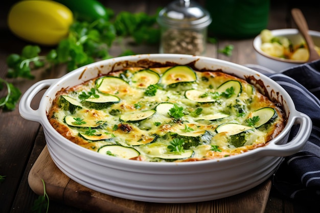 Photo zucchini clafoutis with parmesan