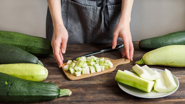 Zucchini harvesting concept