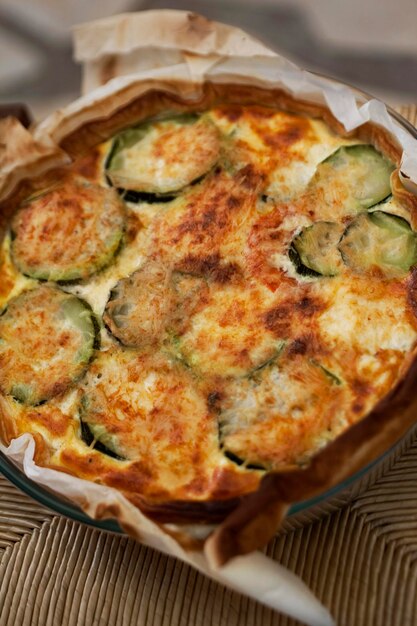 Zucchini pie and cheese