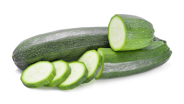 Zucchini slice on white background