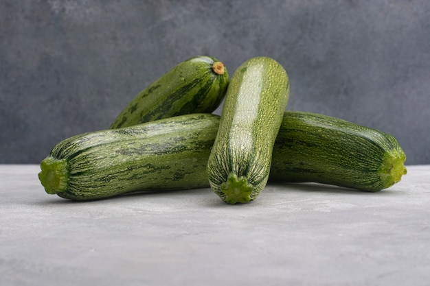 Zucchini on the table close up