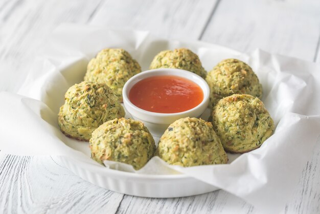 Zucchini tots on the plate