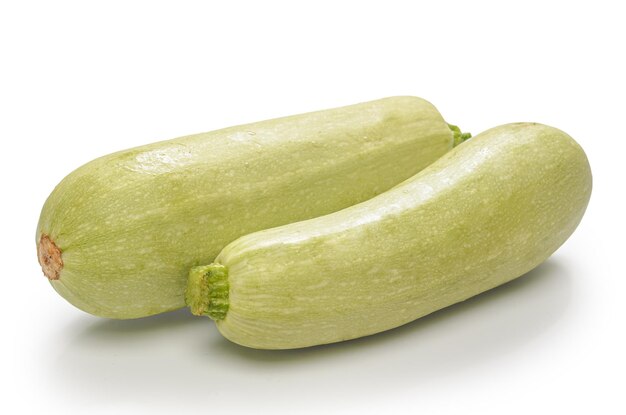 zucchini on white background with soft shadow