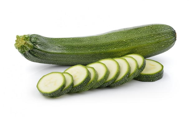 Zucchini on white wall