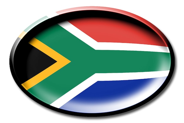 Zuid-afrika ronde landvlag op witte achtergrond