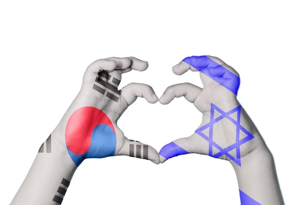 Zuid-Korea Israël Hart Handgebaar hart uitknippad maken