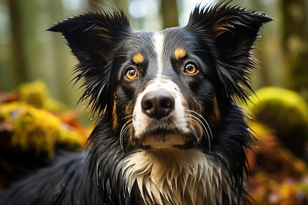 Zuiver ras puur ras mooie border collie hond ras achtergrond natuur geïsoleerd