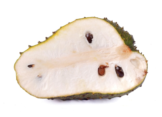 Zuurzak fruit geïsoleerd op een witte achtergrond