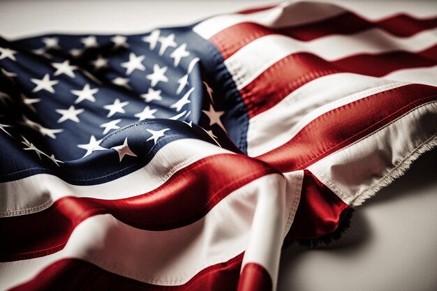 Zwaaien van de nationale vlag van de VS Amerikaanse vlag achtergrondontwerp voor onafhankelijkheidsdag en viering