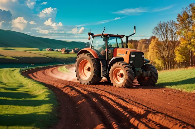 Foto zware landbouwapparatuur, mechanische landbouwapparatuur, behang