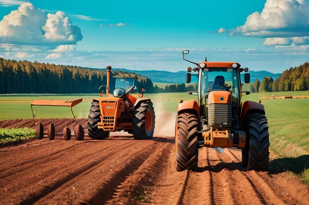 Foto zware landbouwapparatuur, mechanische landbouwapparatuur, behang