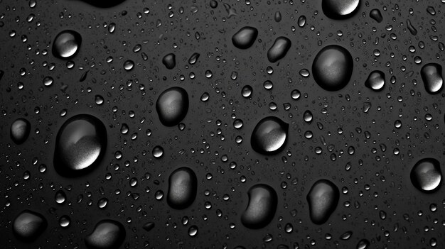 Zwart abstract achtergrondpatroon met waterdruppels die een visueel boeiende weergave creëren met een combinatie van donkere tinten en vloeiende vormen