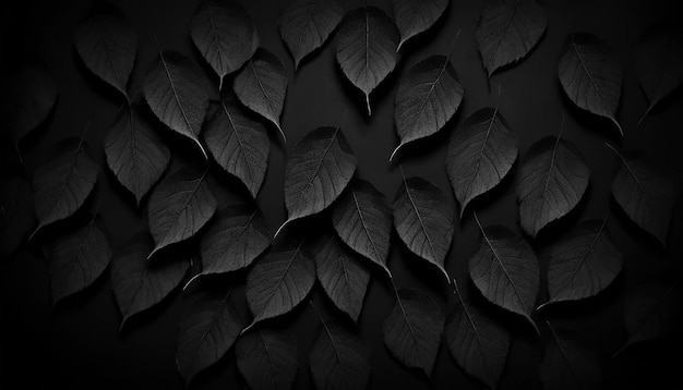 Zwart blad behang met donkere achtergrond