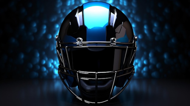 Zwart en blauw voetbal helm achtergrond