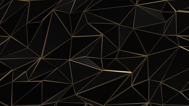 Zwart en goud abstracte driehoeken achtergrond