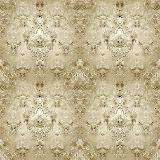 Foto zwart en goud damask behang