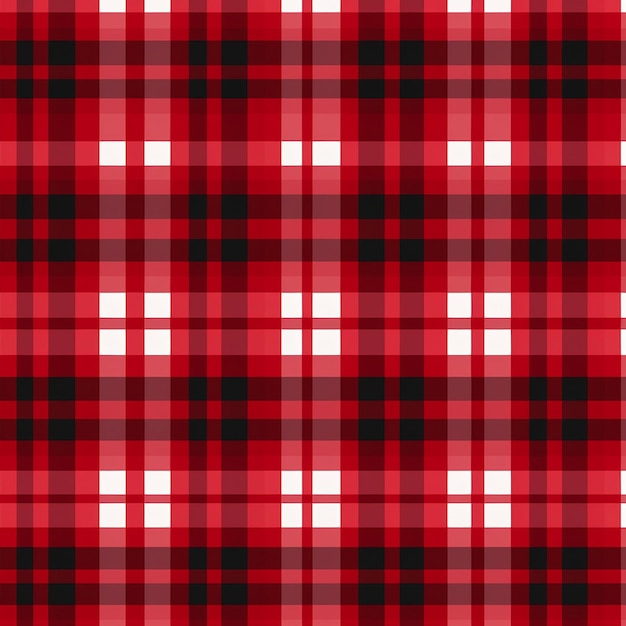 Zwart en rood plaid patroon achtergrond textuur AI gegenereerd