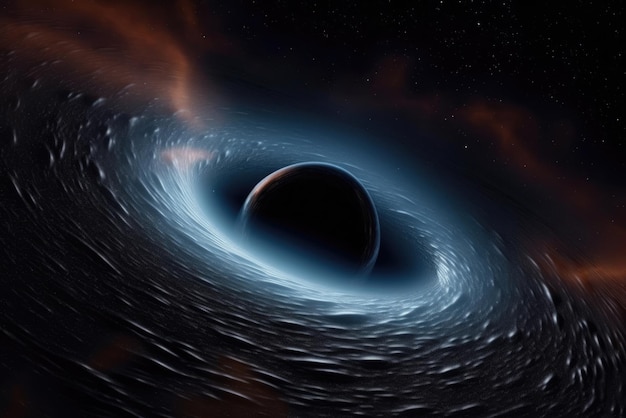 Foto zwart gat in de ruimte generatieve ai