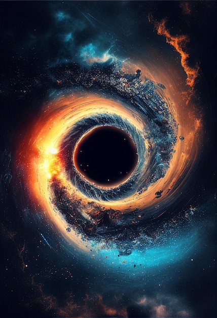 Zwart gat in het centrum van een generatieve ai van een melkwegstelsel