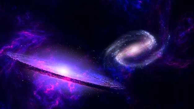 zwart gat Planeten en sterrenstelsels sciencefictionbehang Schoonheid van de diepe ruimte Miljarden sterrenstelsels