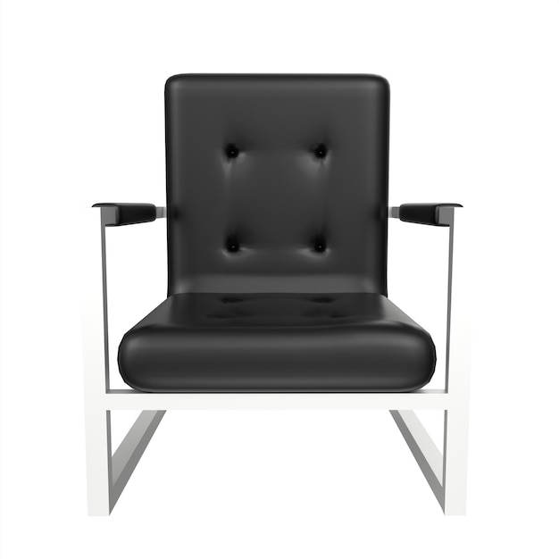 Zwart lederen fauteuil 3D-modellering