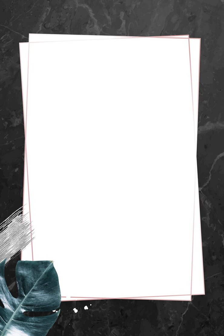 Foto zwart marmer frame png met groen blad