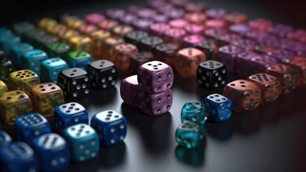 Zwart oppervlak Gekleurde kubussen Prachtig illustratiebeeld Generatieve AI