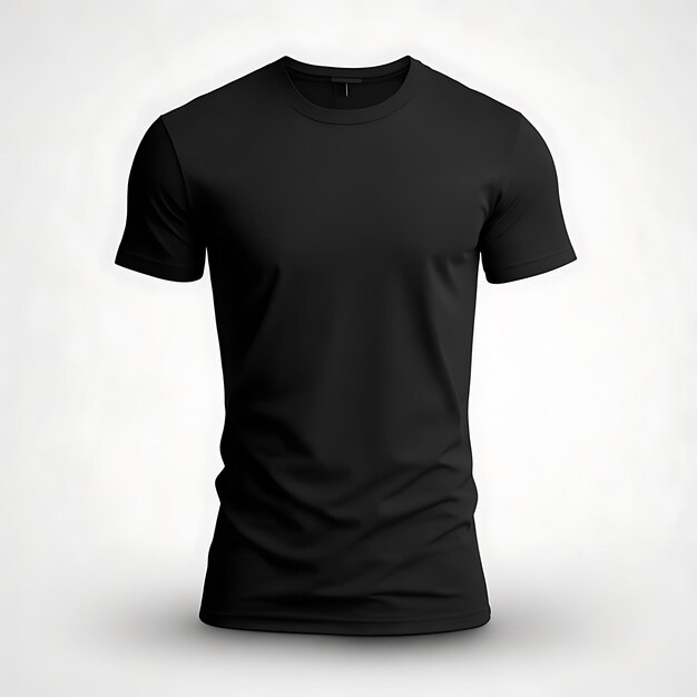 zwart t-shirt mooi mockup voor heren witte achtergrond t-shirt mockup zwart t-shirt mockup