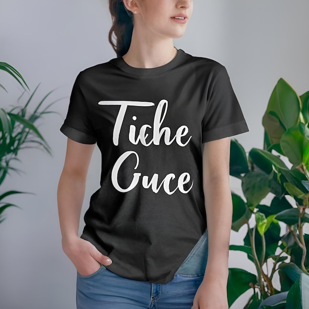 Foto zwart t-shirt voor mock-up ontwerp