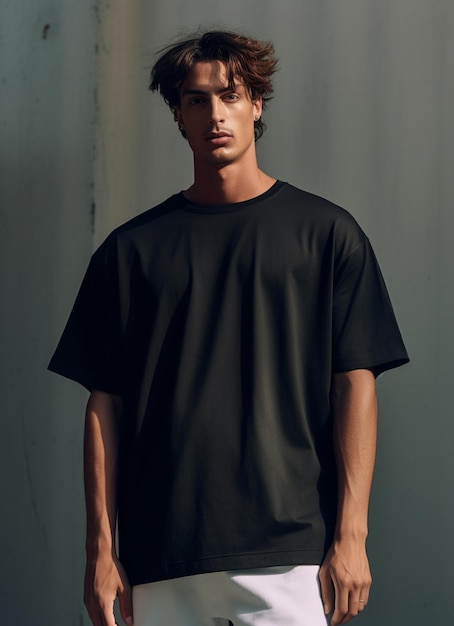 Zwart t-shirtmodel