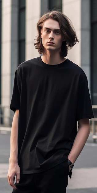 zwart T-shirtmodel