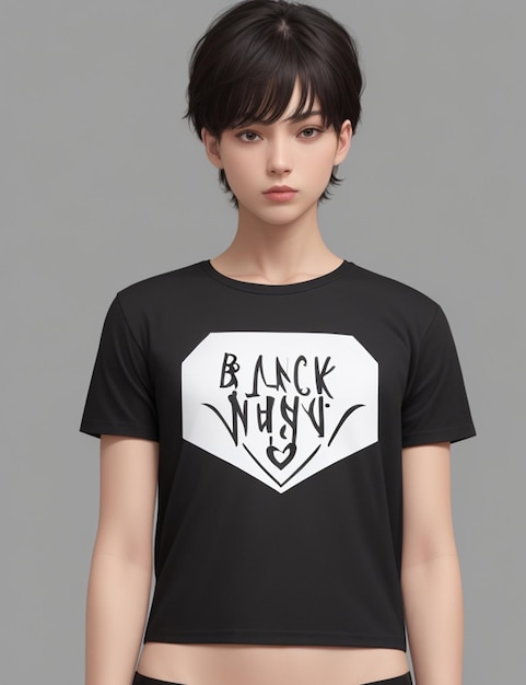 zwart t-shirtmodel
