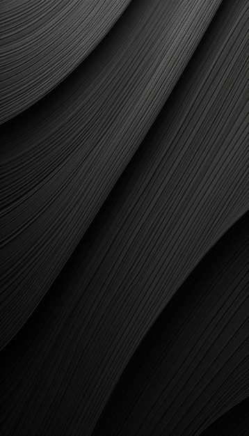 Zwart-wit abstract behang met golvende lijnen generatieve ai