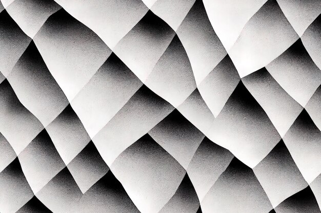 Zwart-wit abstract naadloos textielpatroon 3d geïllustreerd