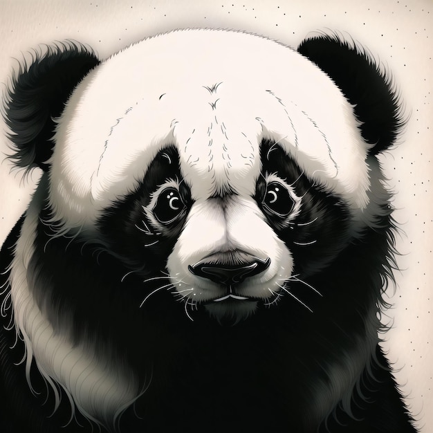 Foto zwart-wit afbeelding van een panda